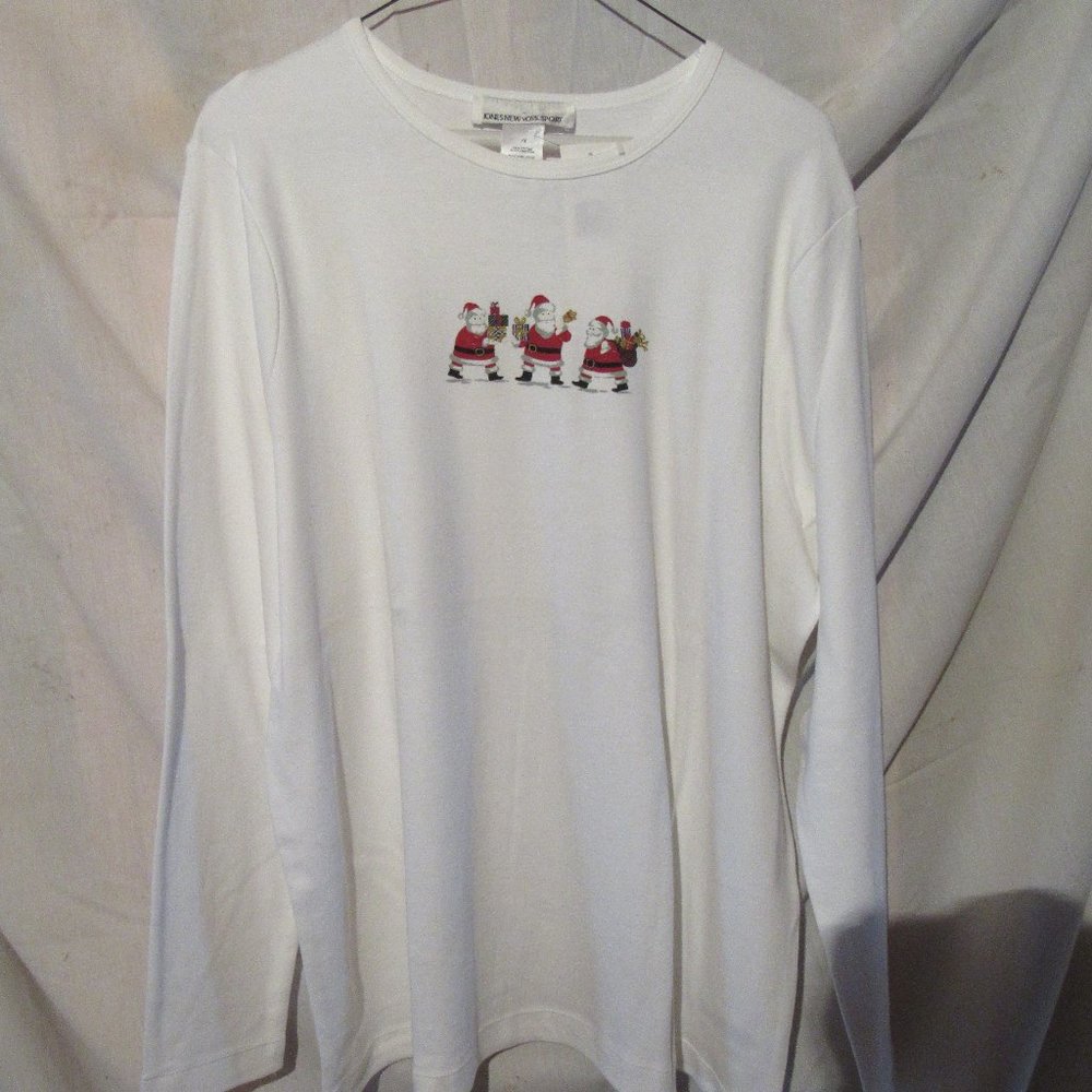 Jones New York Long Sleeve Santa T-Shirt